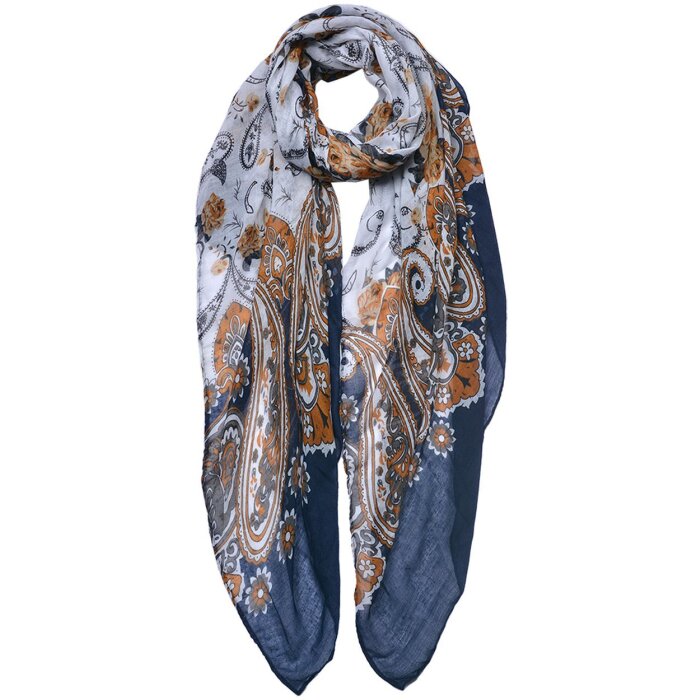 Juleeze JZSC0754BL Écharpe Femme Motif Bleu 90x180 cm