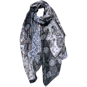 Juleeze JZSC0764 Écharpe Femme Motif Noir, Gris...