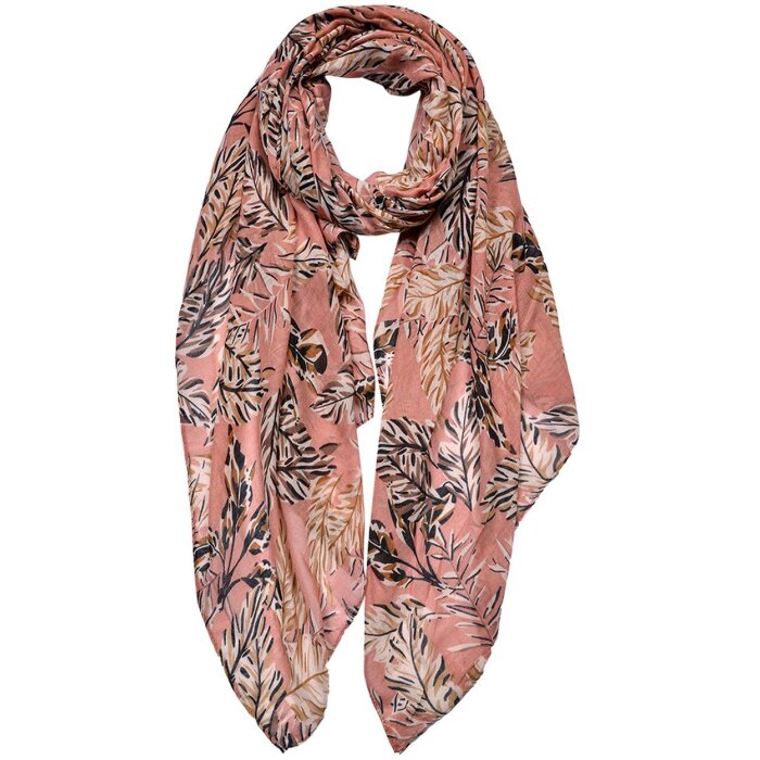 Juleeze JZSC0766P Écharpe Femme Motif Rose, Gris 90x180 cm