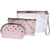 Juleeze JZSET0001P Trousse de toilette rose (set de 3) 23x17 - 20x13 - 18x12 cm