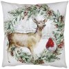 Clayre & Eef KT021.325 Housse de coussin vert blanc 45x45 cm