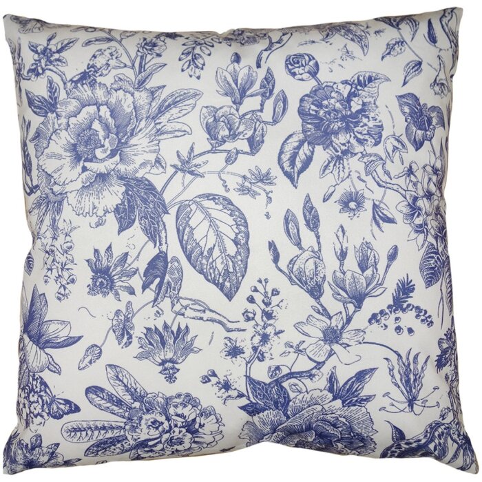 Clayre & Eef KT021.343 Housse de coussin blanc bleu 45x45 cm