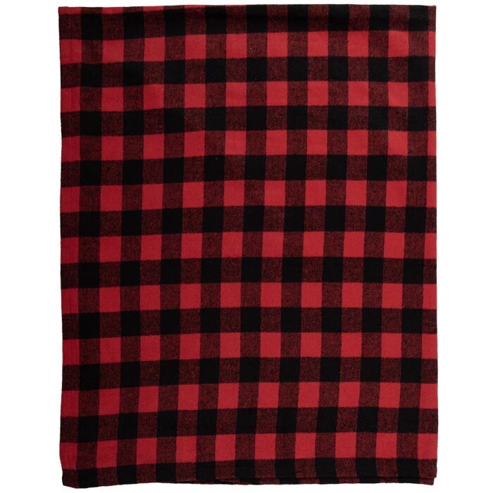 Clayre & Eef KT060.145 Plaid rouge, noir 130x170 cm