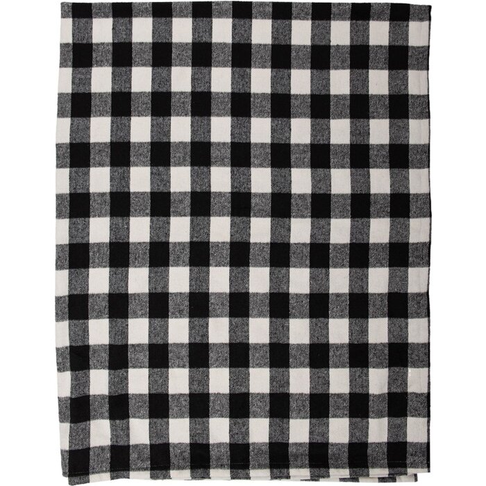 Clayre & Eef KT060.146 Plaid noir, blanc 130x170 cm