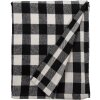 Clayre & Eef KT060.146 Plaid noir, blanc 130x170 cm