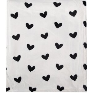 Clayre & Eef LBS60 Plaid blanc noir 130x170 cm