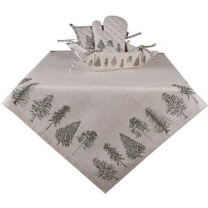 Clayre & Eef NPT03 Nappe de Noël Beige Vert...