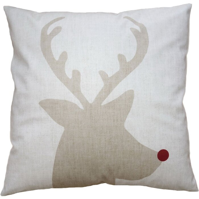 Clayre & Eef NWV22 Housse de coussin beige avec cerf 45x45 cm