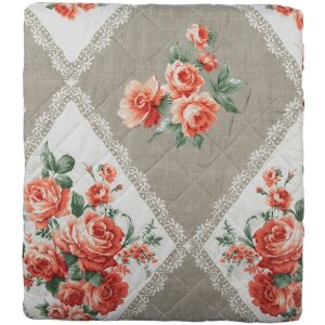 Clayre & Eef Q196.061 Couvre-lit Gris Rose 240x260 cm