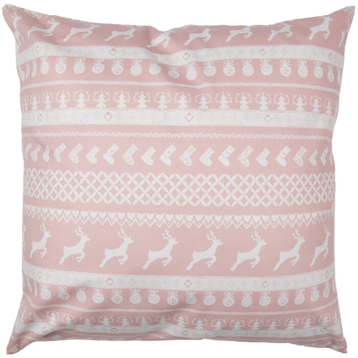 Clayre & Eef SWC22 Housse de coussin rose blanc 45x45 cm