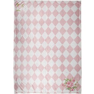 Clayre & Eef SWR60 Plaid rose blanc 130x170 cm