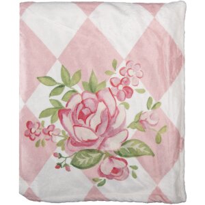 Clayre & Eef SWR60 Plaid rose blanc 130x170 cm