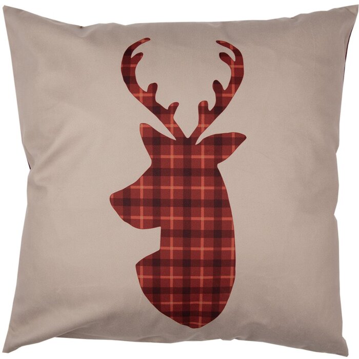 Clayre & Eef TX21 Housse de coussin rouge brun 45x45 cm