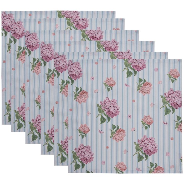 Clayre & Eef VTG43 Serviettes en tissu (set de 6) Rose 40x40 cm