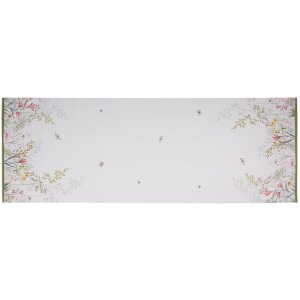 Clayre & Eef WFF64 Chemin de table Blanc Vert 50x140...