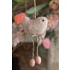 Clayre & Eef 65345 Décoration Pendentif oiseau 10x3x14 cm rose