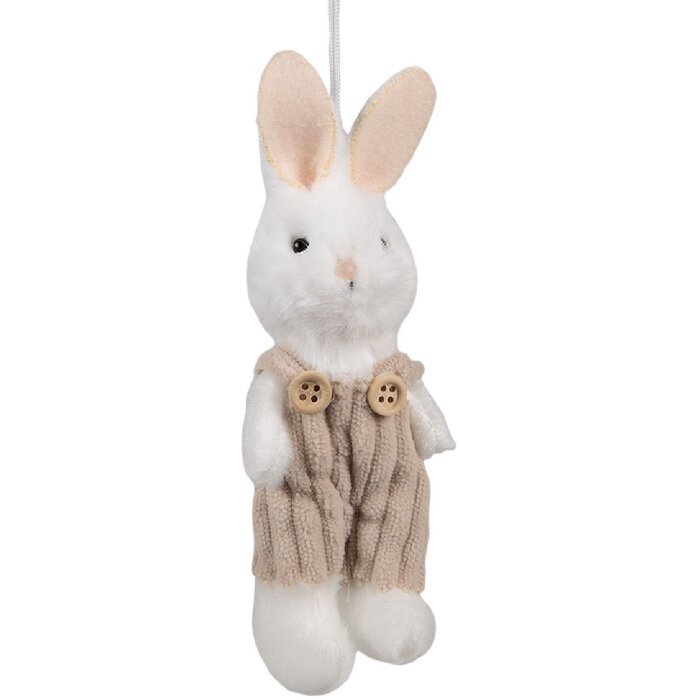 Clayre & Eef 65347 Décoration Pendentif Lapin 6x4x14 cm Blanc