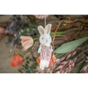 Clayre & Eef 65348 Décoration Pendentif Lapin 6x4x14 cm Blanc