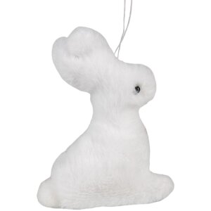 Clayre & Eef Pendentif Bijoux Lapin blanc 7x3x10 cm