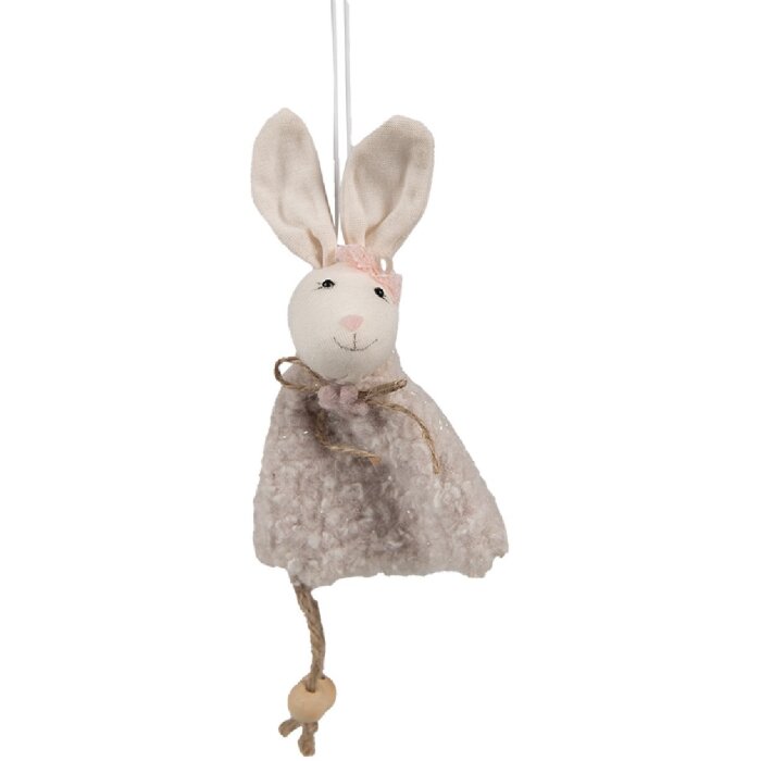 Clayre & Eef 65353 Pendentif décoratif Lapin 8x3x16 cm Beige