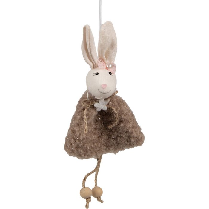 Clayre & Eef 65354 Pendentif décoratif Lapin 8x3x16 cm brun