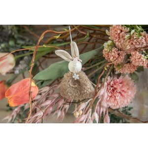 Clayre & Eef 65354 Pendentif décoratif Lapin 8x3x16 cm brun