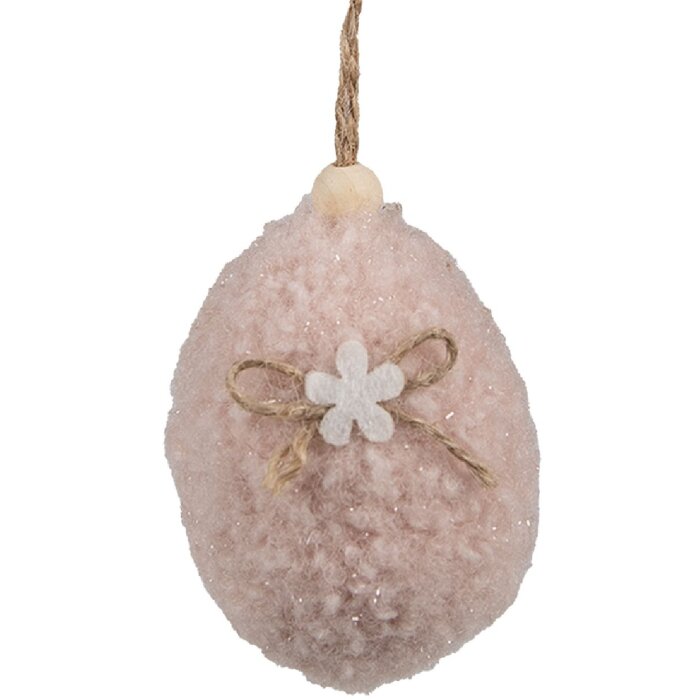 Clayre & Eef 65355 Pendentif décoratif Oeuf Ø 5x7 cm Rose