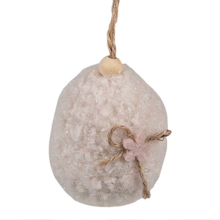 Clayre & Eef 65356 Pendentif décoratif Oeuf Ø 5x7 cm Beige