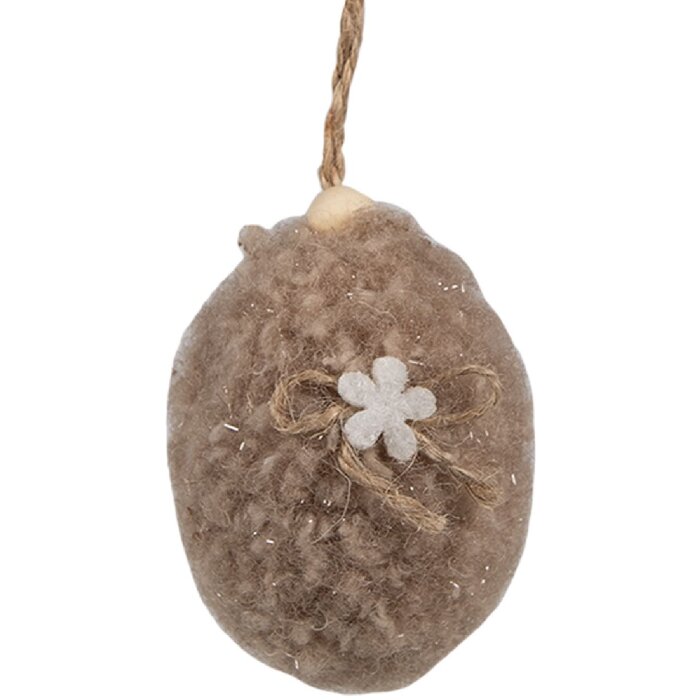 Clayre & Eef 65357 Pendentif décoratif Oeuf Ø 5x7 cm Brun