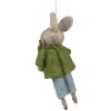 Clayre & Eef 65361 Pendentif décoratif Lapin 5x2x11 cm Vert