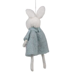 Clayre & Eef 65363 Décoration Pendentif Lapin 6x3x13 cm bleu