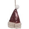 Clayre & Eef 65367 Pendentif décoratif Bonnet de Noël 8x1x13 cm rose