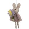 Clayre & Eef 65371 Pendentif décoratif Lapin 5x3x11 cm Beige Rose