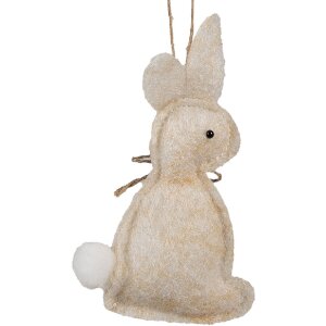 Clayre & Eef 65372 Pendentif décoratif Lapin 6x1x10 cm Beige