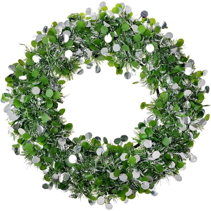 Clayre & Eef 65490 Décoration Couronne de Noël Ø 30x4 cm Vert