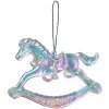 Clayre & Eef 65608 Cheval à bascule Décoratif 8x1x6 cm en argenté