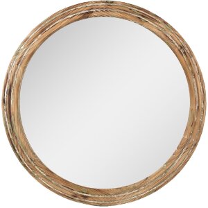 Clayre & Eef 52S305 Miroir mural rond brun vert...