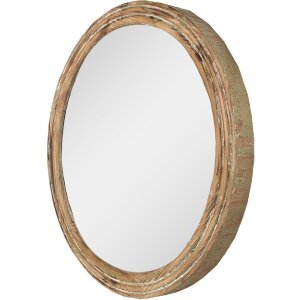 Clayre & Eef 52S305 Miroir mural rond brun vert Ø 60x6 cm