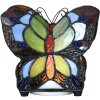 LumiLamp 5LL-6340 Lampe de table Tiffany Papillon 15x8x13 cm (LED) Bleu