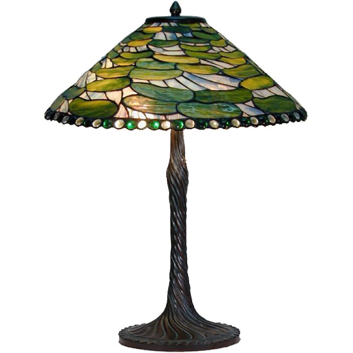 LumiLamp 5LL-6352 Lampe de table Tiffany Vert Ø 51x75 cm E27/max 2x60W