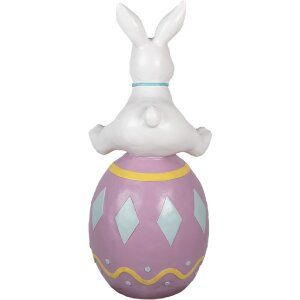 Clayre & Eef 5MG0027 Décoration Lapin 41x39x91 cm Blanc Violet