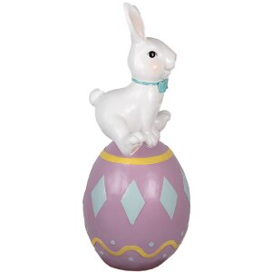 Clayre & Eef 5MG0027 Décoration Lapin 41x39x91 cm Blanc Violet