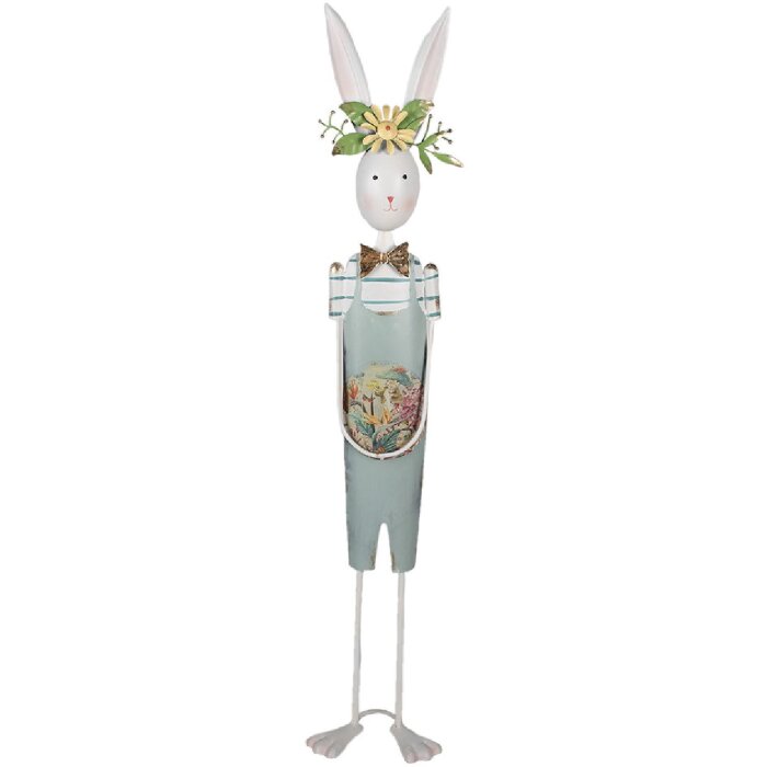 Clayre & Eef 5Y1216 Décoration Lapin 17x12x88 cm blanc vert