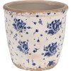 Clayre & Eef 6CE1658M Décoration Pot de fleurs Ø 15x14 cm Beige Bleu