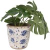 Clayre & Eef 6CE1658M Décoration Pot de fleurs Ø 15x14 cm Beige Bleu