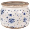 Clayre & Eef 6CE1659L Décoration Pot de fleurs Ø 20x15 cm Beige Bleu