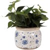 Clayre & Eef 6CE1659L Décoration Pot de fleurs Ø 20x15 cm Beige Bleu