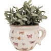 Clayre & Eef 6CE1665M Décoration Pot de fleurs 17x14x12 cm Beige Rose