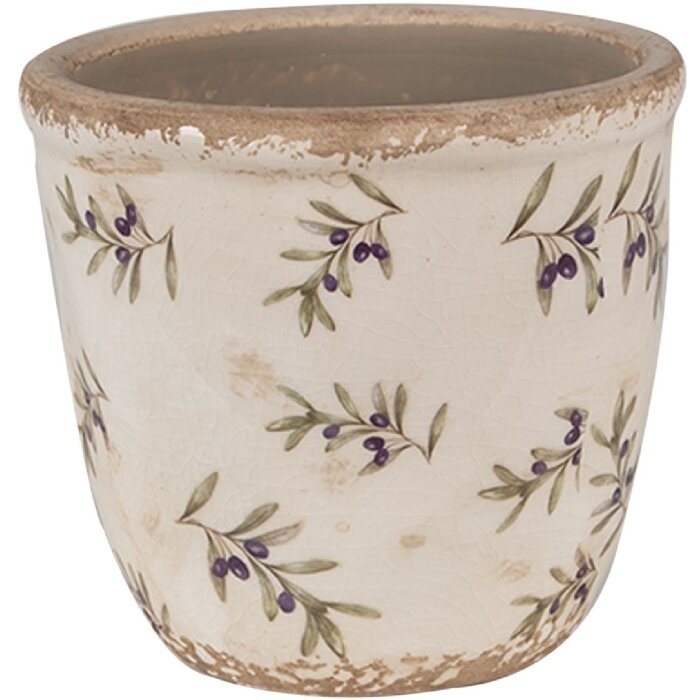 Clayre & Eef 6CE1669XS Décoration Pot de fleurs Ø 11x10 cm Beige Bleu