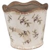 Clayre & Eef 6CE1672S Décoration Pot de fleurs Ø 13x12 cm Beige Bleu